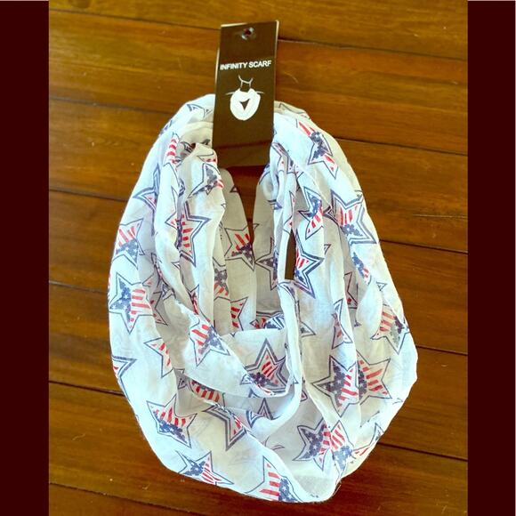 Patriotic Stars Infinity Scarf New with tags - Picture 1 of 4